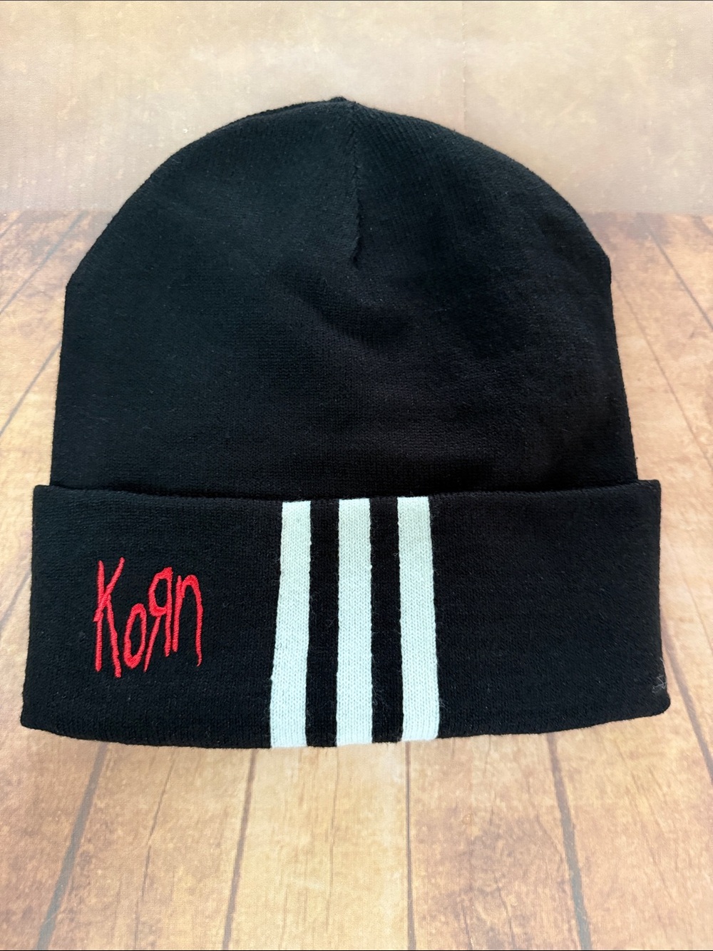 Adidas x KORN Collab 30th Anniversary Black Beanie OSFM View 6